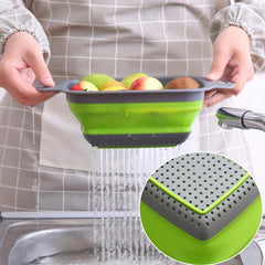 Foldable Fruit Vegetable Washing Basket Portable Silicone Drain Basket Colander