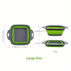 Foldable Fruit Vegetable Washing Basket Portable Silicone Drain Basket Colander