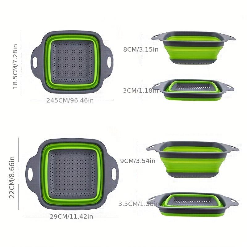 Foldable Fruit Vegetable Washing Basket Portable Silicone Drain Basket Colander