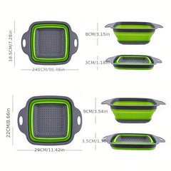 Foldable Fruit Vegetable Washing Basket Portable Silicone Drain Basket Colander