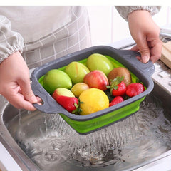 Foldable Fruit Vegetable Washing Basket Portable Silicone Drain Basket Colander
