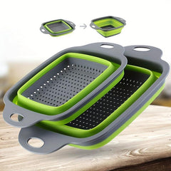 Foldable Fruit Vegetable Washing Basket Portable Silicone Drain Basket Colander