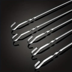 20pcs Reusable Stainless Steel BBQ Skewers for Grilling Parties