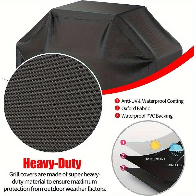 300D PU Coated BBQ Grill Cover Waterproof Weather Resistant Gas Grill Cover