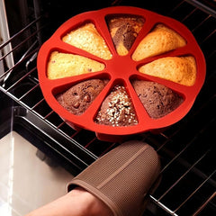 8-Cavity Silicone Cake Scone Pan Brownies Muffins Soap Mold DIY Baking