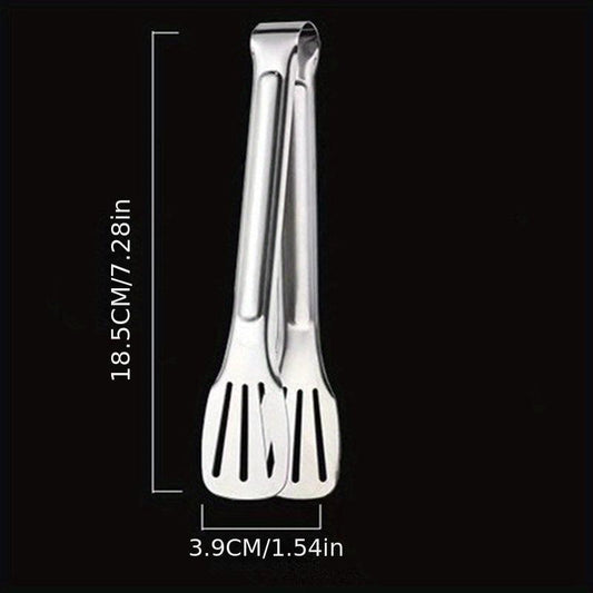 Stainless Steel Food Tongs Buffet Clip Anti Heat Bread Clamp Utensil
