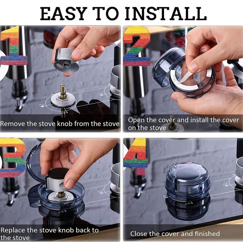 4pcs Gas Range Control Knob Cover Universal Style Stove Head Protector