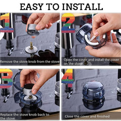 4pcs Gas Range Control Knob Cover Universal Style Stove Head Protector