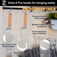 3pcs Stainless Steel BBQ Tools Set Spatula Pancake & Baking Pan Flip