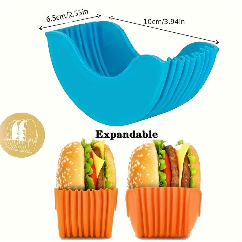 1PC Reusable Expandable Hamburger Rack Silicone Storage Kitchen Box