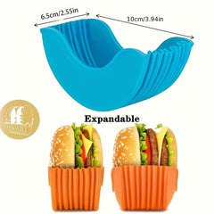 1PC Reusable Expandable Hamburger Rack Silicone Storage Kitchen Box