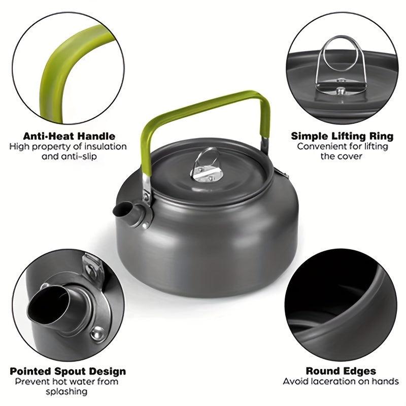Camping Outdoor Cookware Portable Set Pot Teapot Combo Set Backpacking Gear