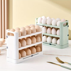 3 Layer Flippable Egg Holder 30 Count Egg Storage Container for Refrigerator