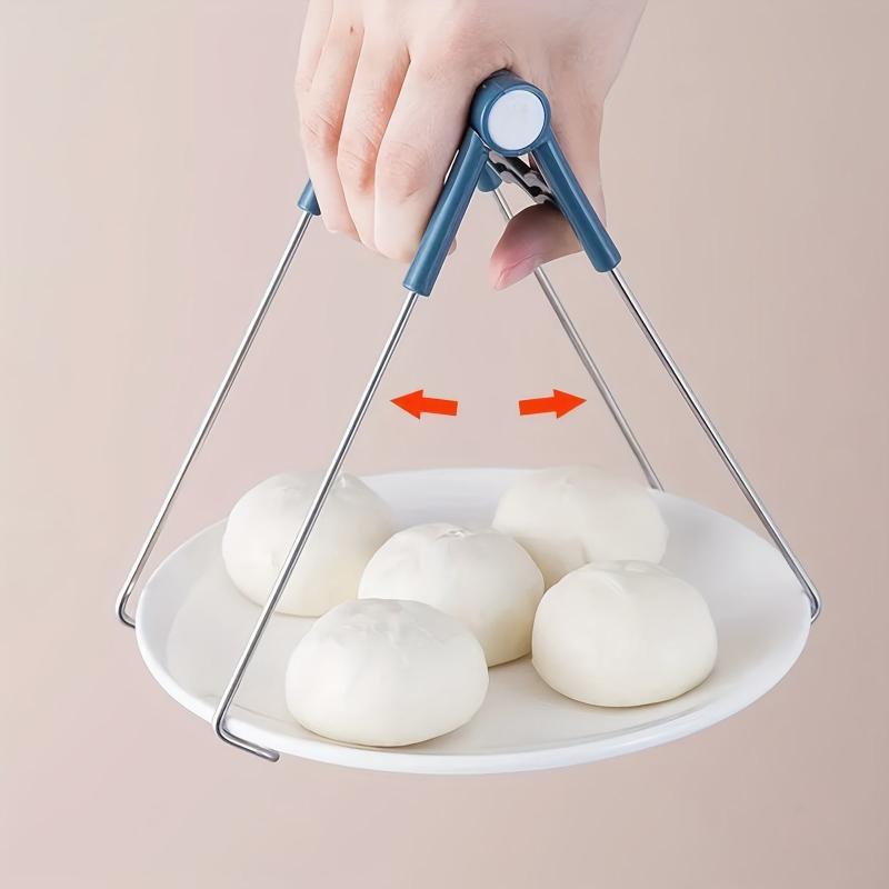 Silicone Handle Kitchen Tongs Anti Scalding Clip