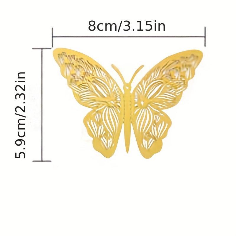 12PCS Butterfly Cake Decor Happy Birthday Cake Toppers Wedding Party Decor