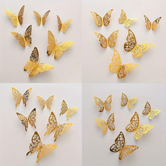 12PCS Butterfly Cake Decor Happy Birthday Cake Toppers Wedding Party Decor
