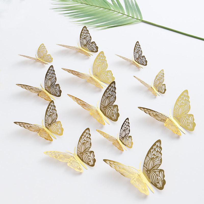 12PCS Butterfly Cake Decor Happy Birthday Cake Toppers Wedding Party Decor