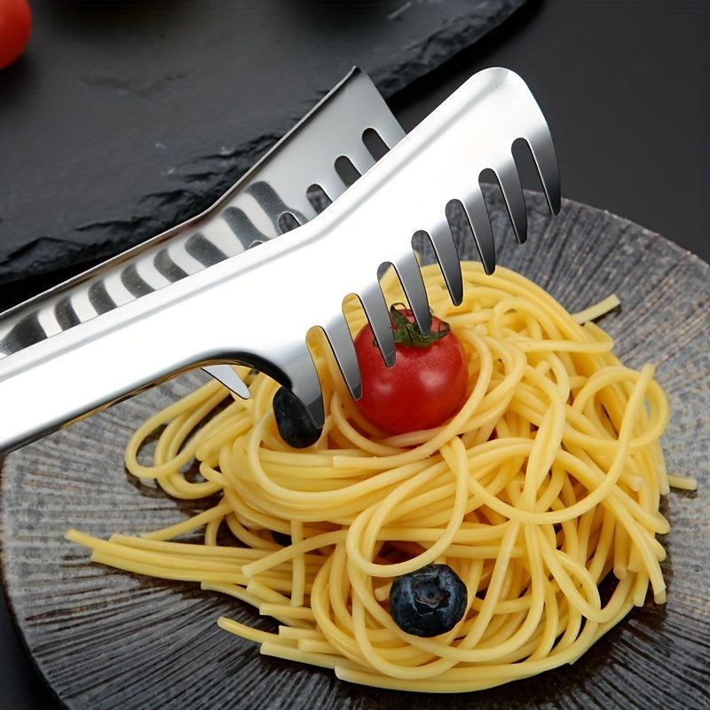 Stainless Steel Noodle Tongs Pasta Spaghetti Tongs Food Clips Kitchen Accessory