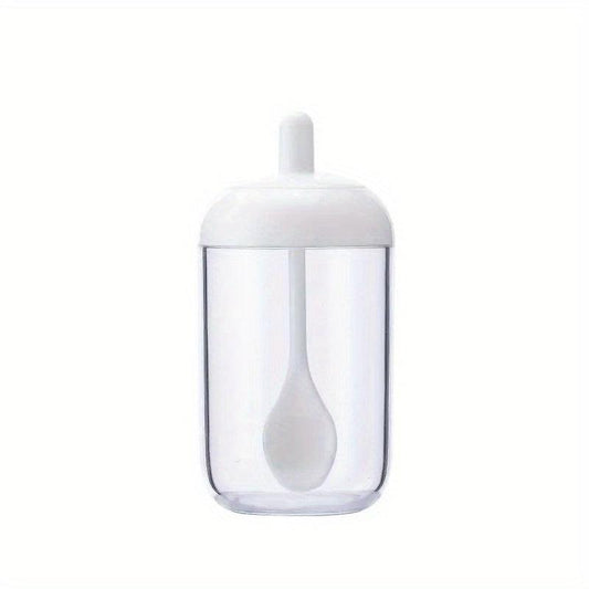 Kitchen Seasoning Jar With Spoon, Round Seasoning Bottle