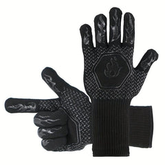 BBQ Glove Extreme Heat Resistant Long Cuff Kitchen Silicone Non Slip Oven Mitts