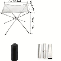 Portable Steel Mesh Camping Fire Pit, Outdoor Wood Burning Bonfires Rack