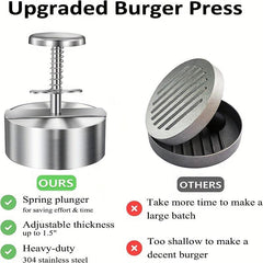 Stainless Steel Hamburger Patty Mold Adjustable Patty Maker Kitchen Tool