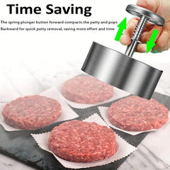 Stainless Steel Hamburger Patty Mold Adjustable Patty Maker Kitchen Tool