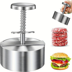 Stainless Steel Hamburger Patty Mold Adjustable Patty Maker Kitchen Tool