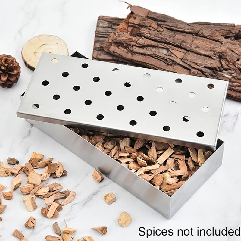 Stainless Steel Wood Chip Smoker Box for Barbecue