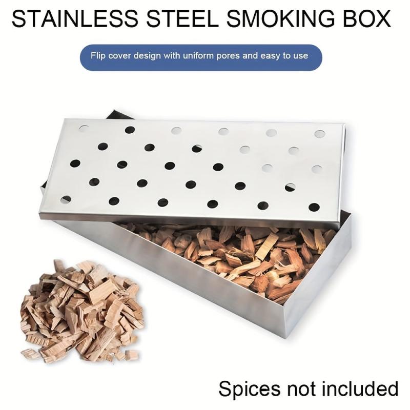 Stainless Steel Wood Chip Smoker Box for Barbecue