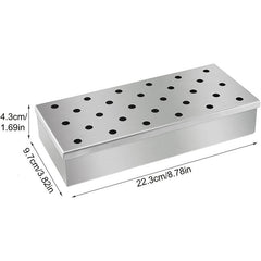 Stainless Steel Wood Chip Smoker Box for Barbecue