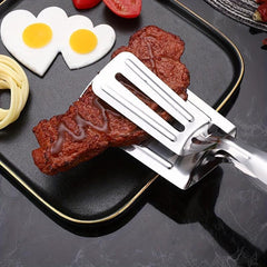 Stainless Steel Food Flip Steak Burger BBQ Meat Pizza Clip