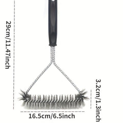 Grill Cleaning Brush Long Handle Y-Shaped Curling Brush Outdoor BBQ