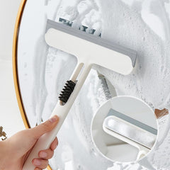 3-in-1 Glass Cleaning Brush with Squeegee Handle