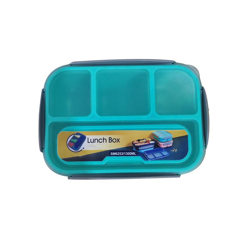 1300ML Four Grid Lunch Box for Students & Office Workers Sealed Leak Proof