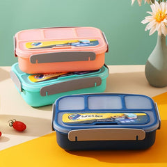 1300ML Four Grid Lunch Box for Students & Office Workers Sealed Leak Proof