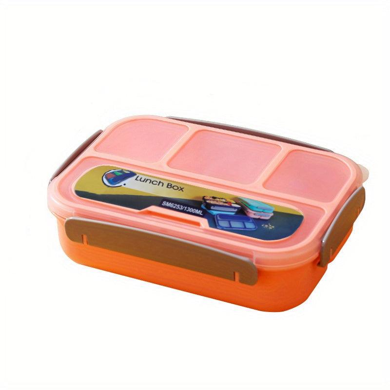 1300ML Four Grid Lunch Box for Students & Office Workers Sealed Leak Proof