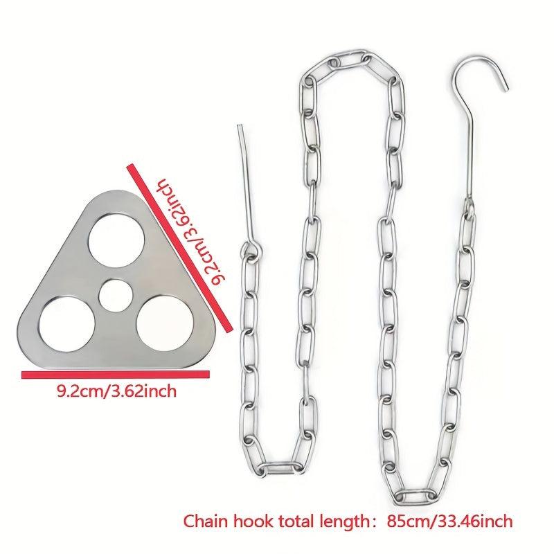 Portable Camping Tripod with Adjustable Chain for Outdoor Cooking