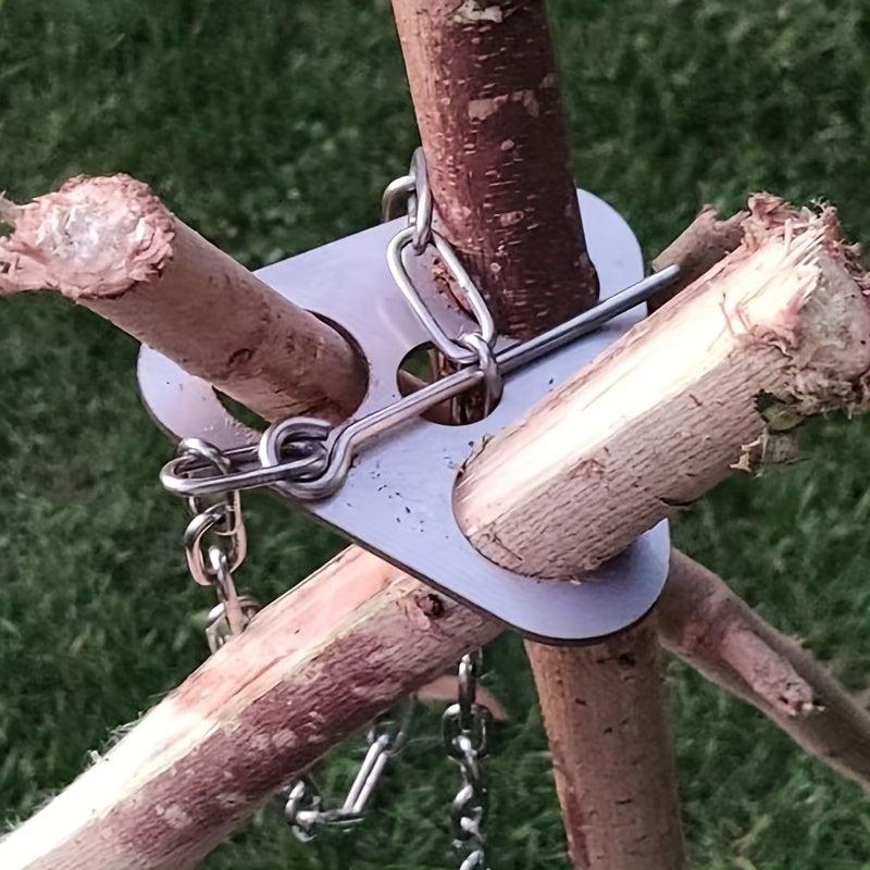 Portable Camping Tripod with Adjustable Chain for Outdoor Cooking