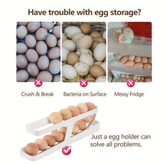 Rolldown Egg Dispenser Holder For Fridge Storage