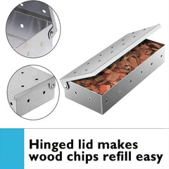 Stainless Steel BBQ Smoker Box For Grilling Outdoors