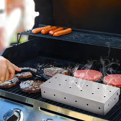 Stainless Steel BBQ Smoker Box For Grilling Outdoors