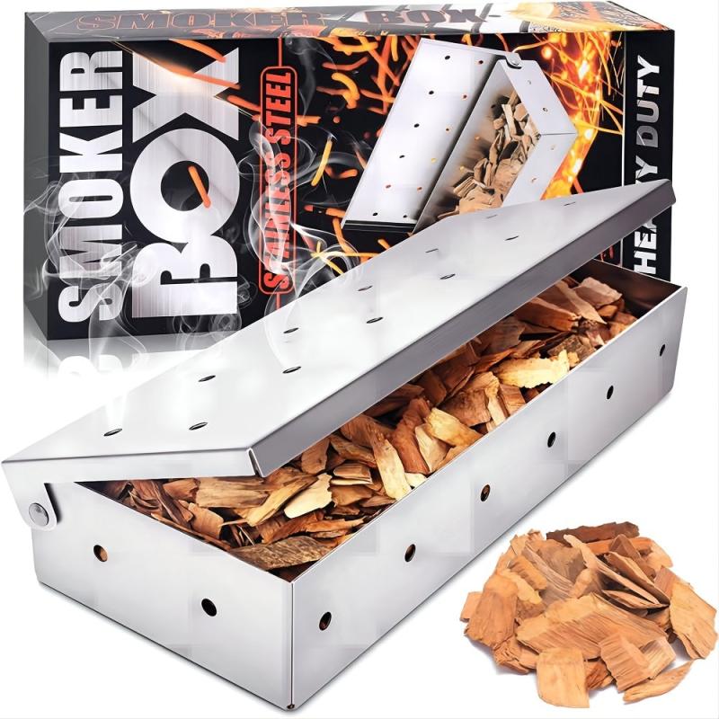 Stainless Steel BBQ Smoker Box For Grilling Outdoors