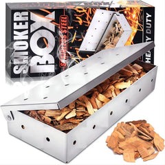 Stainless Steel BBQ Smoker Box For Grilling Outdoors