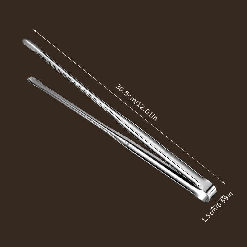 Long Stainless Steel BBQ Grill Tongs for Cooking Large Metal Food