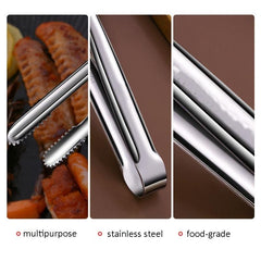 Long Stainless Steel BBQ Grill Tongs for Cooking Large Metal Food