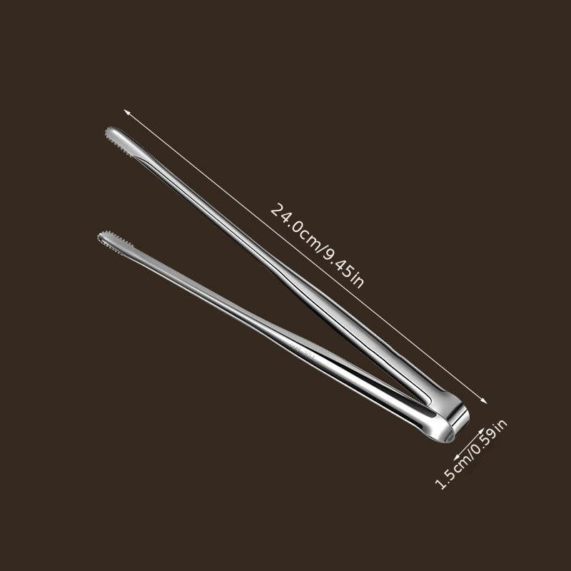 Long Stainless Steel BBQ Grill Tongs for Cooking Large Metal Food