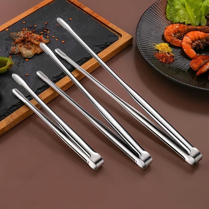 Long Stainless Steel BBQ Grill Tongs for Cooking Large Metal Food