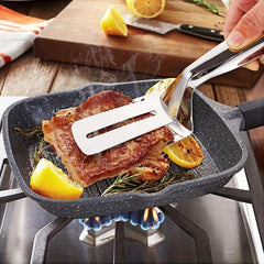 Stainless Steel Food Tongs for Fried Fish Steak Pancake Barbecue