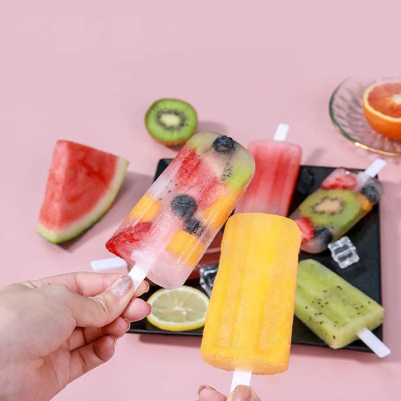 Popsicle Molds Ice Cream Trays Reusable Kitchen Tools 50 Sticks